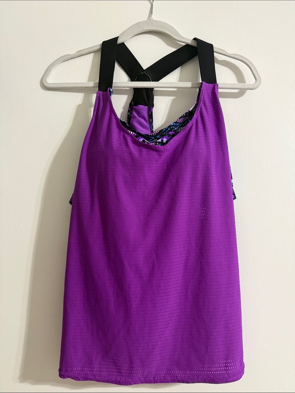 Zero Exposure Purple Athletic Tank with Black Straps
